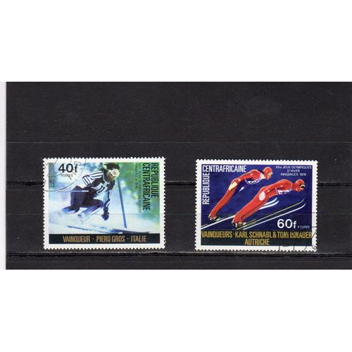 Timbres-Poste De République Centrafricaine (Vainqueurs Aux Jeux Olympiques DHiver À Innsbruck)