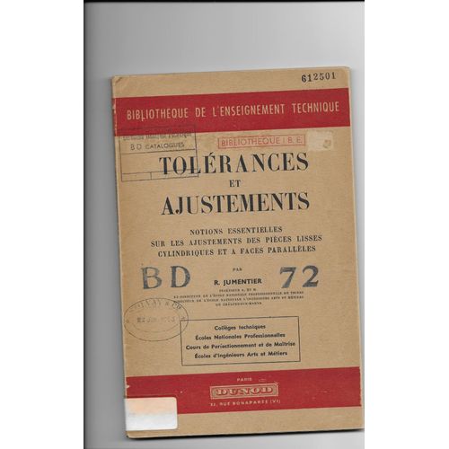 Tolérances Et Ajustements Notions Essentielles Sur L'ajustement Des Pièces Cylindriques Et À Faces Parallèles