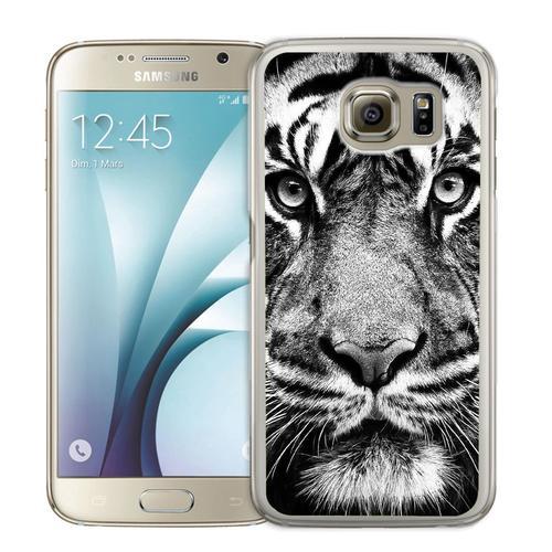 Coque Pour Samsung Galaxy S7 Tigre Noir Et Blanc