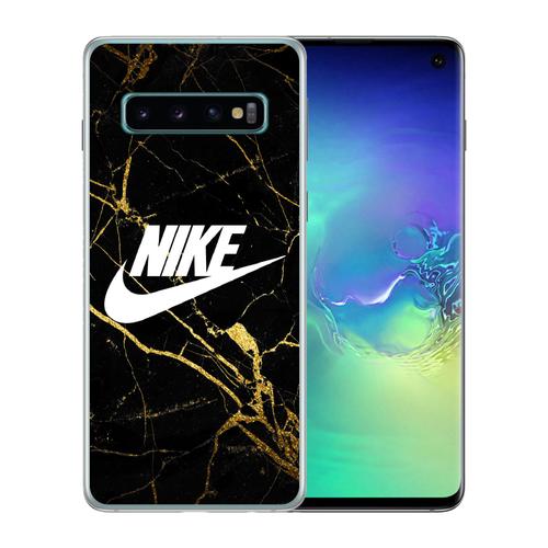 Coque Pour Samsung Galaxy S10 Plus Nike Logo Gold Marbre