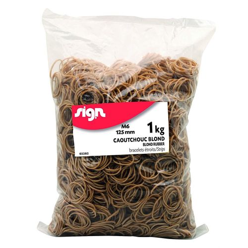 Sign Sachet 1 Kg Bracelets Caoutchouc Étroits 125 Mm Coloris Blond