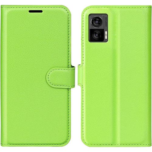 Coque Pour Motorola Edge 30 Neo/Edge 30 Lite, Antichoc Housse Étui En Cuir Pu Flip Case Portefeuille À Rabat Porte Carte Fermeture Magnétique Pour Motorola Edge 30 Lite, Vert