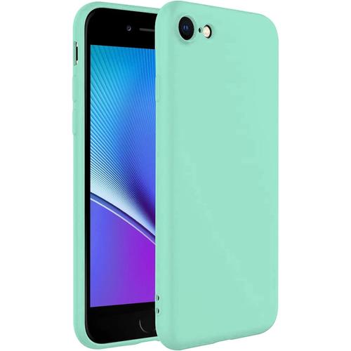 Coque Pour Apple Iphone 7 4.7"" Étui Rigide Turquoise Silicone Liquide Premium Doux Doublure Intérieure Microfibre Protège Appareil Photo Antidérapant Résistant Saleté Rayures