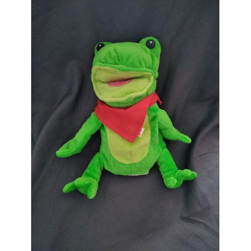 Doudou Peluche Grenouille Verte Foulard Rouge Goki