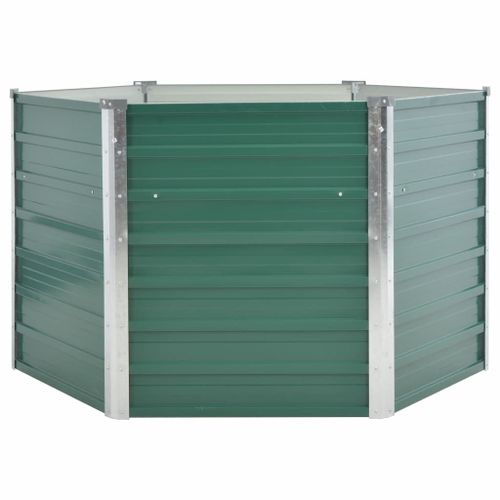 Vidaxl Lit Surélevé De Jardin Acier Galvanisé 129x129x77 Cm Vert