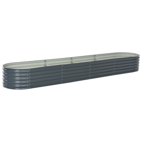 Vidaxl Lit Surélevé De Jardin 400x80x44 Cm Acier Galvanisé Gris