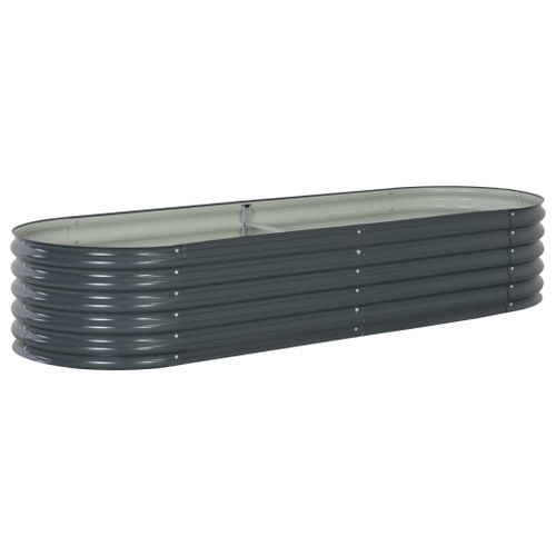 Vidaxl Lit Surélevé De Jardin 240x80x44 Cm Acier Galvanisé Gris