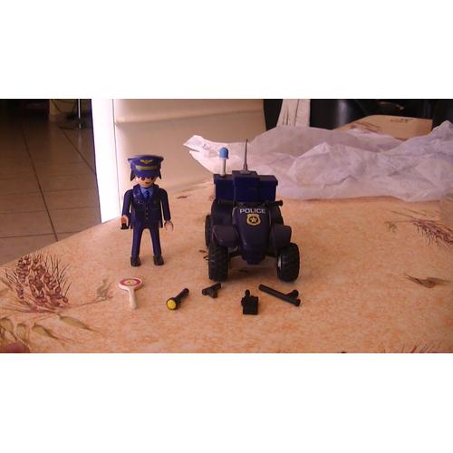 Playmobil : Quad De Police Bleu Foncé