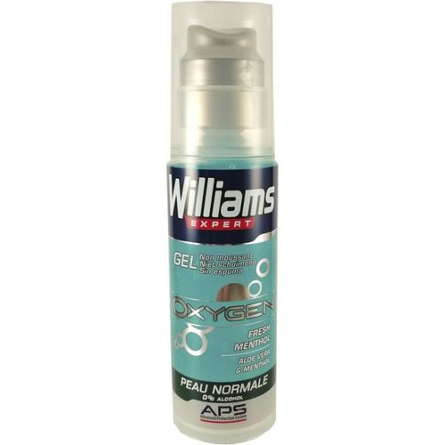 Williams Gel De Rasage Oxygen Fresh Menthol Peau Normale 150ml 