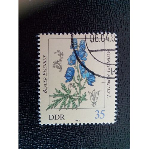 Timbre Allemagne / Rda Yt 2345 Aconitum Napellus 1982 ( 9412 )