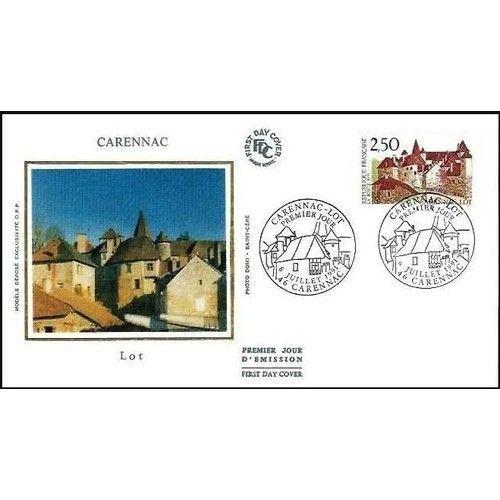 France 1991, Très Belle Enveloppe 1er Jour De Carennac - Lot, Timbre 2705, Belle Illustration Soie, Cachet Du 6/0/1991, Non Close, État Neuf