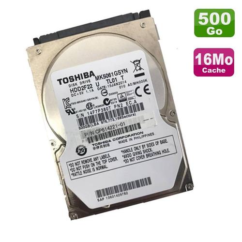 Disque Dur 500Go SATA 2.5 Toshiba MK5061GSYN 7200rpm 16Mo