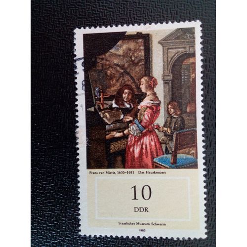 Timbre Allemagne / Rda Yt 2376 "Concert De Maison" (F. V. Mieris) 1982 ( 9412 )