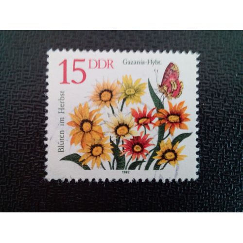 Timbre Allemagne / Rda Yt 2388 Gazania 1982 ( 9412 )