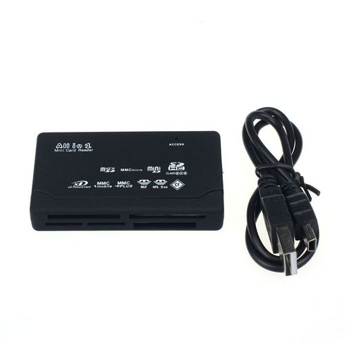 Lecteur de carte USB 2.0 pour SD XD MS MMC CF SDHC TF Micro SD adaptateur M2 BK