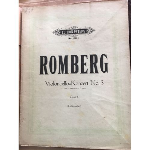 Concerto N°3 Op 6 De Bernard Romberg, Pour Pianoforte Et Violoncelle