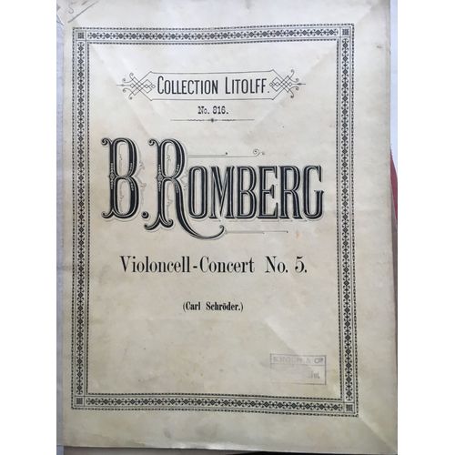 Concerto N° 5 Op30 De Bernhard Romberg Pour Violoncelle Et Pianoforte