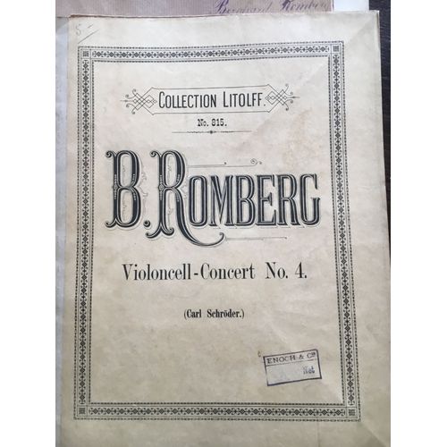 Concerto N° 4 Op 7 De Bernhard Romberg Pour Violoncelle Et Pianoforte
