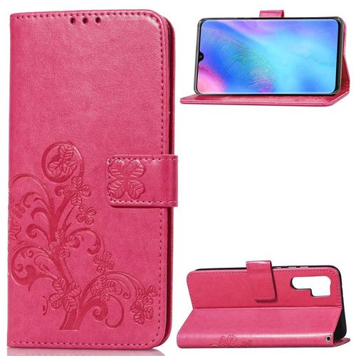 Huawei P30 Pro Coque, Saturcase Lucky Clover Pu Cuir Magnétique Flip Portefeuille Support Porte-Carte Protecteur Coque Housse Étui Avec Dragonne Pour Huawei P30 Pro (Rose)