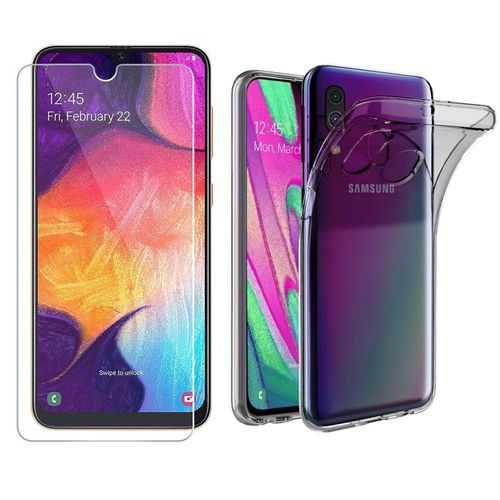 Pack Etui Transparent Pour Samsung Galaxy A40 Coque Gel De Protection Transparente En Tpu Invisible Smartphone 2019 Et Protection Écran Vitre Classique - Accessoires Pochette Xeptio Case