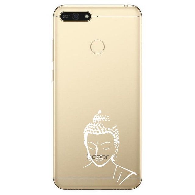 Coque Y7 2018 Bouddha Blanc Transparente