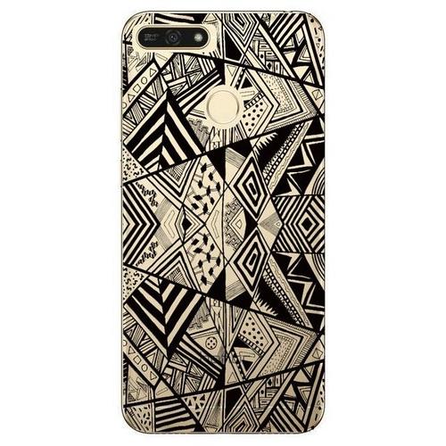 Coque Y7 2018 Geometrique Noir Transparente