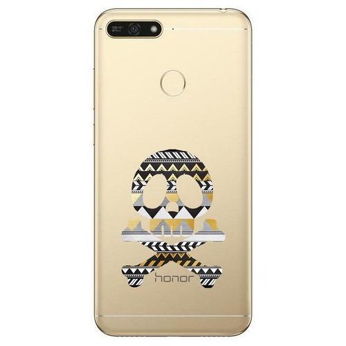 Coque Y7 2018 Tete De Mort Aztec Transparente