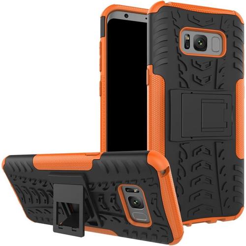 Coque De Protection Élégante Résistante Aux Chocs Avec Béquille Intégrée Pour Samsung Galaxy S8 Plus Orange