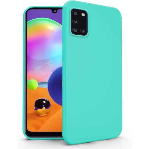 Coque Compatible Avec Samsung Galaxy A31, Coque Tpu Soft Gel Silicone Ultra Slim Flexible Case Arrière Protection Turquoise