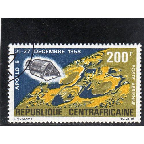 Timbre De Poste Aérienne De Centrafrique (Vol Circumlunaire DApollo Viii)