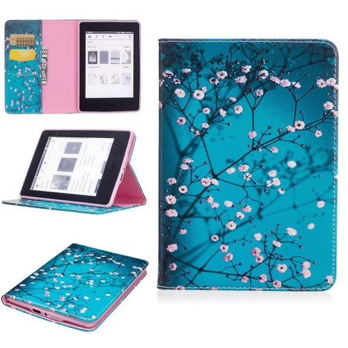 Amazon Kindle Paperwhite 4 2018 Coque, Saturcase Beau Motif Pu Cuir Flip Portefeuille Support Porte-Carte Protecteur Coque Avec Auto Réveil / Sommeil Housse Étui Pour Amazon Kindle Paperwhite 4 2018 (Bo-3)