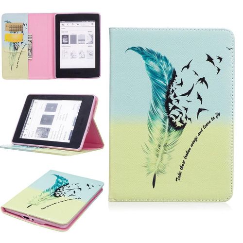 Amazon Kindle Paperwhite 4 2018 Coque, Saturcase Beau Motif Pu Cuir Flip Portefeuille Support Porte-Carte Protecteur Coque Avec Auto Réveil / Sommeil Housse Étui Pour Amazon Kindle Paperwhite 4 2018 (Bo-4)