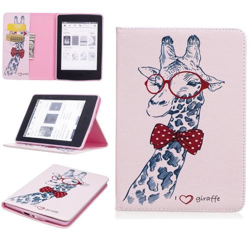 Amazon Kindle Paperwhite 4 2018 Coque, Saturcase Beau Motif Pu Cuir Flip Portefeuille Support Porte-Carte Protecteur Coque Avec Auto Réveil / Sommeil Housse Étui Pour Amazon Kindle Paperwhite 4 2018 (Bo-6)