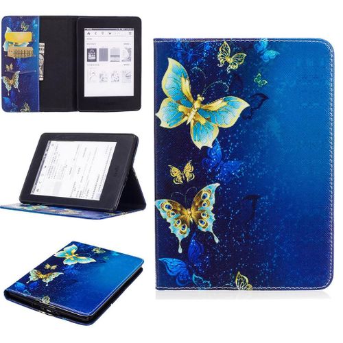 Amazon Kindle Paperwhite 4 2018 Coque, Saturcase Beau Motif Pu Cuir Flip Portefeuille Support Porte-Carte Protecteur Coque Avec Auto Réveil / Sommeil Housse Étui Pour Amazon Kindle Paperwhite 4 2018 (Bo-10)