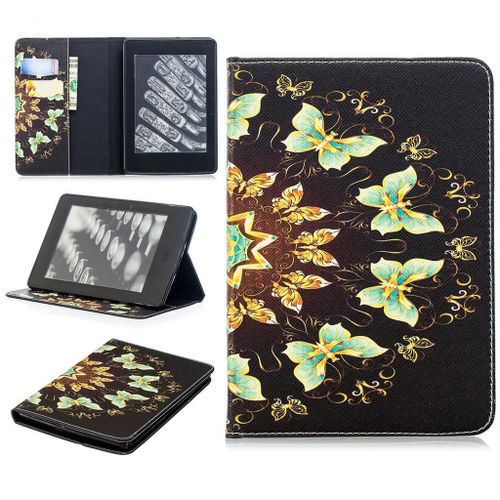Amazon Kindle Paperwhite 4 2018 Coque, Saturcase Beau Motif Pu Cuir Flip Portefeuille Support Porte-Carte Protecteur Coque Avec Auto Réveil / Sommeil Housse Étui Pour Amazon Kindle Paperwhite 4 2018 (Bo-11)