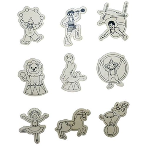 Aimant Pour Enfant En Bois À Colorier Cirque 9 Pièces