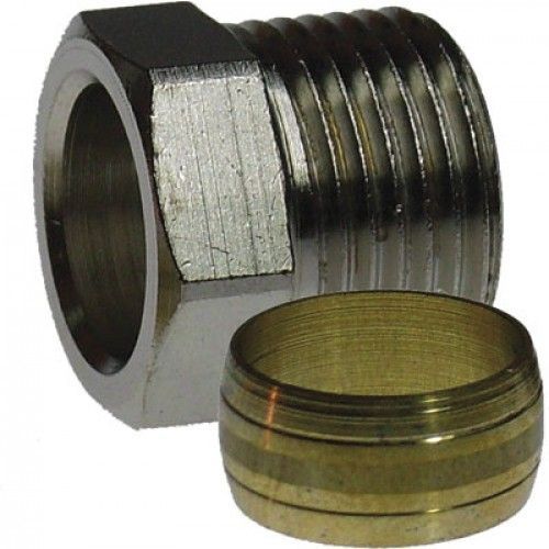 Raccord bague laiton mâle Ø cuivre 14 Ø robinet 15/21 DANFOSS