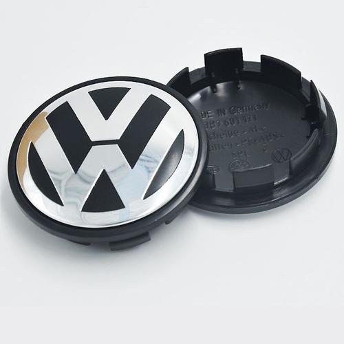 4x Cache Moyeu Volkswagen Jante Centre De Roue VW 70mm noir