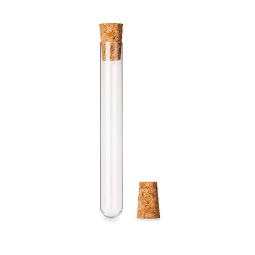 2 Éprouvette Bouchon Liège Laboratoire 80 X 12 Mm Transparent Plastique Tubes À Essai Chimie Expérience