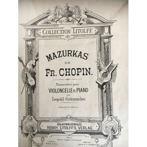 Partitions De Mazurkas(Op 6, 7, 17, 33, ) De Fr Chopin, Pour Violoncelle Et Piano