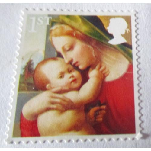 Royaune-Uni - Timbre Anglais 1st - Christmas Madonna And Child - Collection 2013 Noël (Madone Et Enfant) - Multicolore - Date De Sortie 5/11/2013 - Autocollant