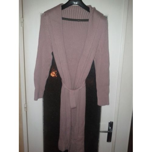 Veste Longue Rose Pâle Laine T38