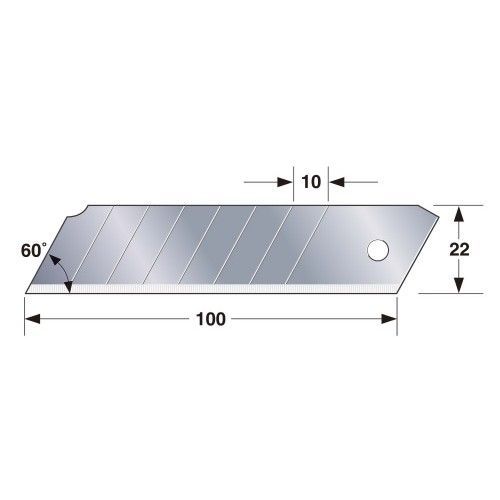 10 Lames de rechange 22 mm pour cutter à poignée 22 MM TAJIMA