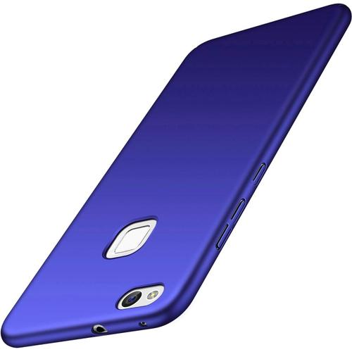 Coque Huawei P10 Lite, Housse Étui Rigide Design Simple Ultra-Mince Antichoc Anti-Rayure En Pc Pour Huawei P10 Lite Bleu Lisse