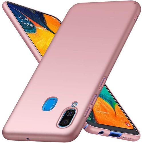 Coque Pour Samsung Galaxy A30, Couverture Arrière Dure Pc Ultra Mince Givré Pour Samsung Galaxy A30-Or Rose