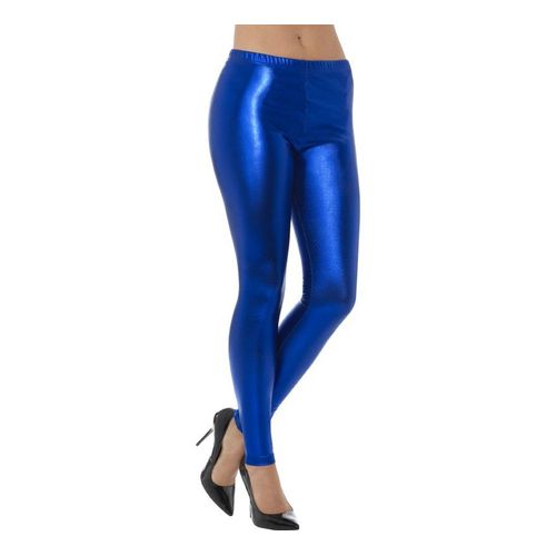 Leggings Métallisé Bleu Pour Femme (Taille S)