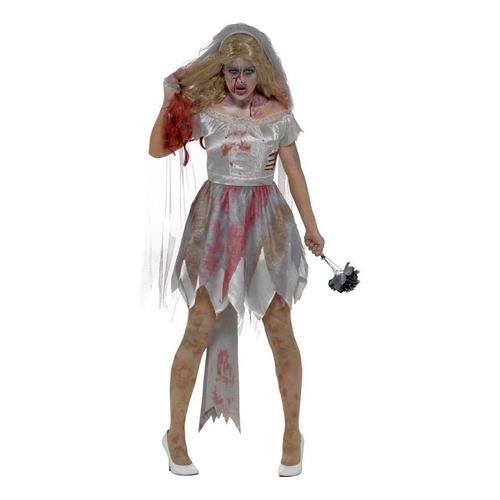 Déguisement De Mariée Zombie Grise Pour Femme (Taille L)