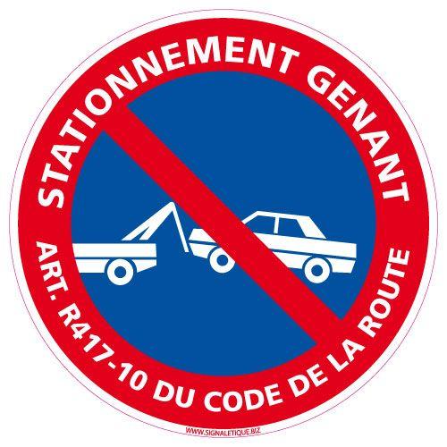 Autocollant de stationnement interdit pour voiture mal garée pas cher 