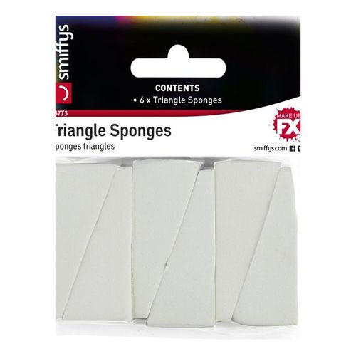 6 Éponges En Triangle Blanches (Taille Unique)