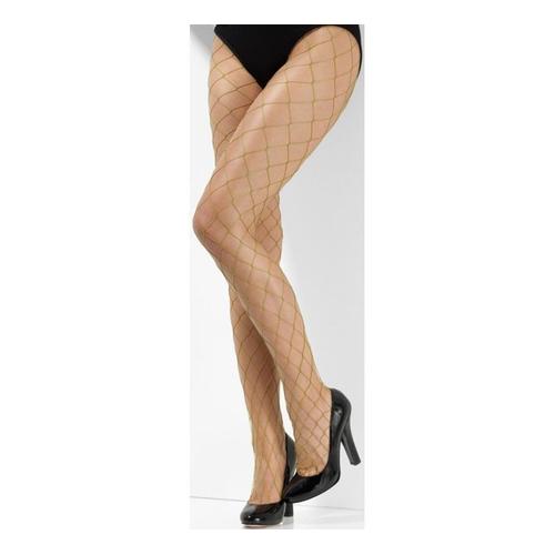 Collants En Résille Couleur Caqui (Taille Unique Femme)